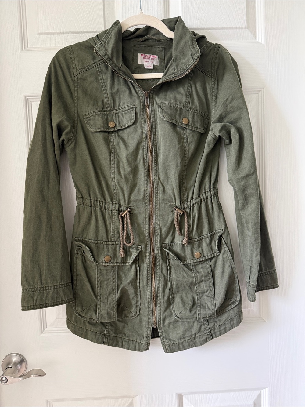 Mossimo Supply Co. Olive Green Drawstring Utility Jacket